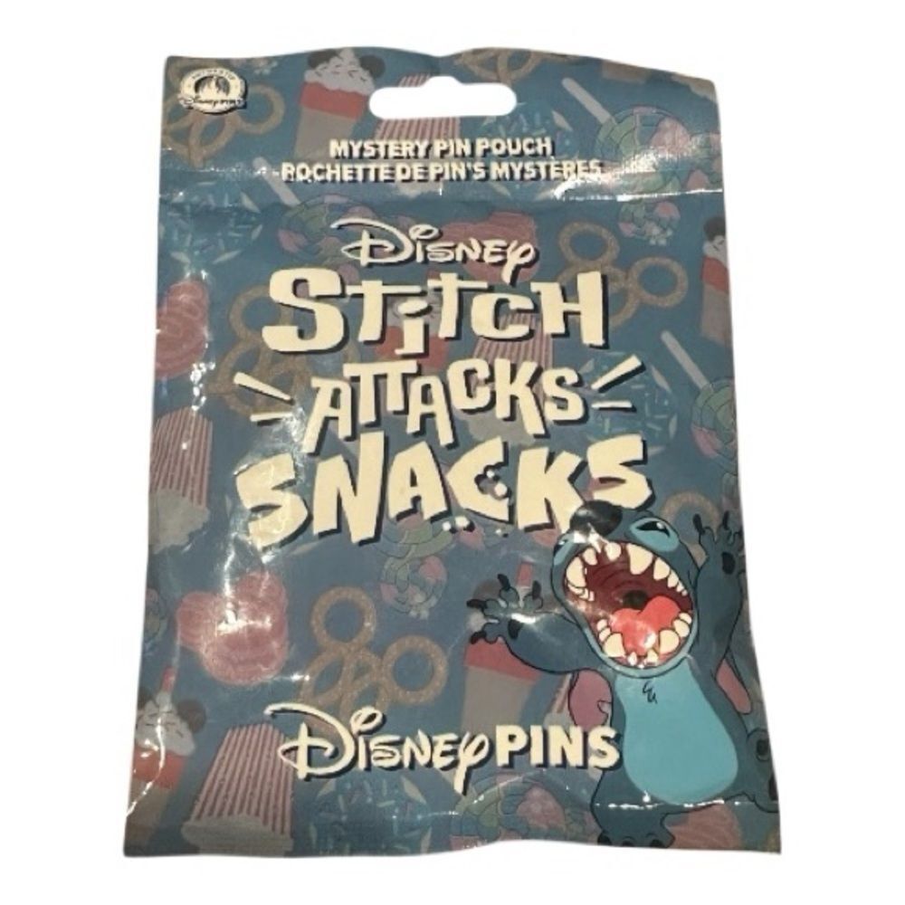 Disney Stitch Attacks Snacks Pin Pouch - mystery sealed. 5 random pins